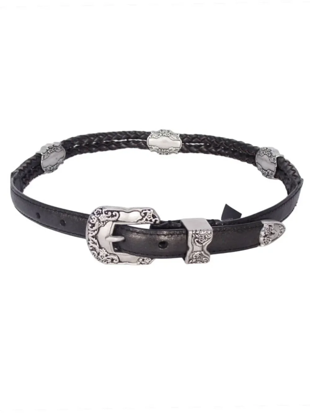 URBAN OUTFITTERS Braided Leather Western Concho Belt Size S